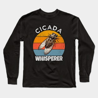 Cicada Whisperer - Vintage Entomologist Badge Long Sleeve T-Shirt